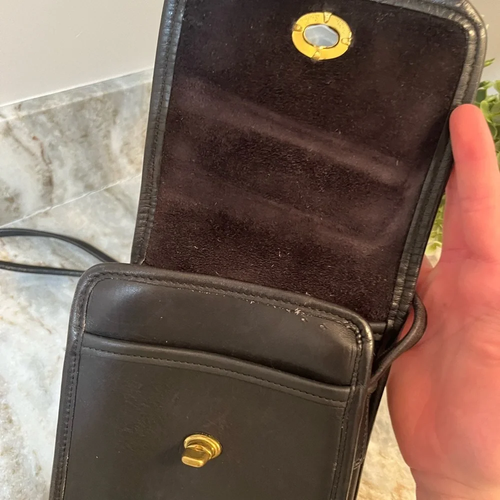 SOLD Coach Scooter Crossbody Bag Black Leather 9893 Used Condition - Picture 9 of 14